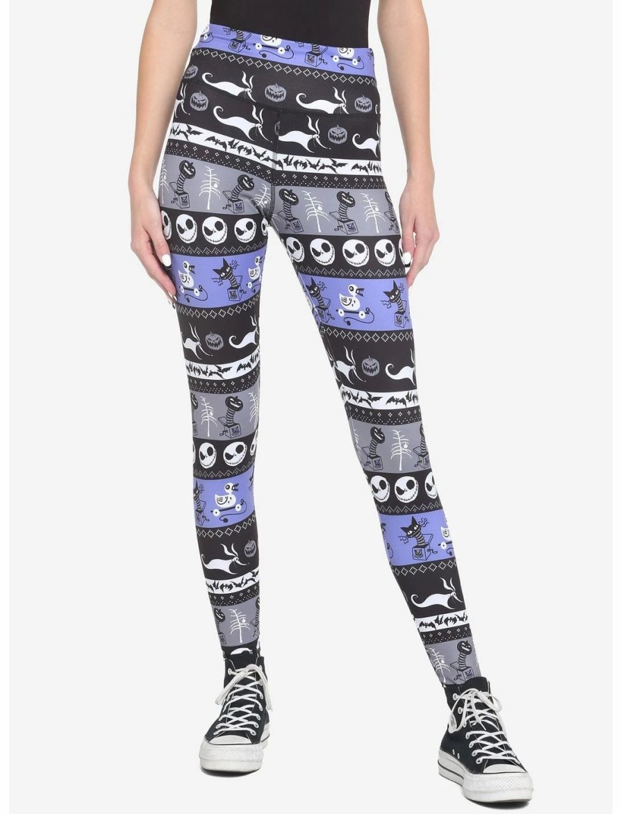 Bottoms * | Hunivers The Nightmare Before Christmas Fair Isle Leggings