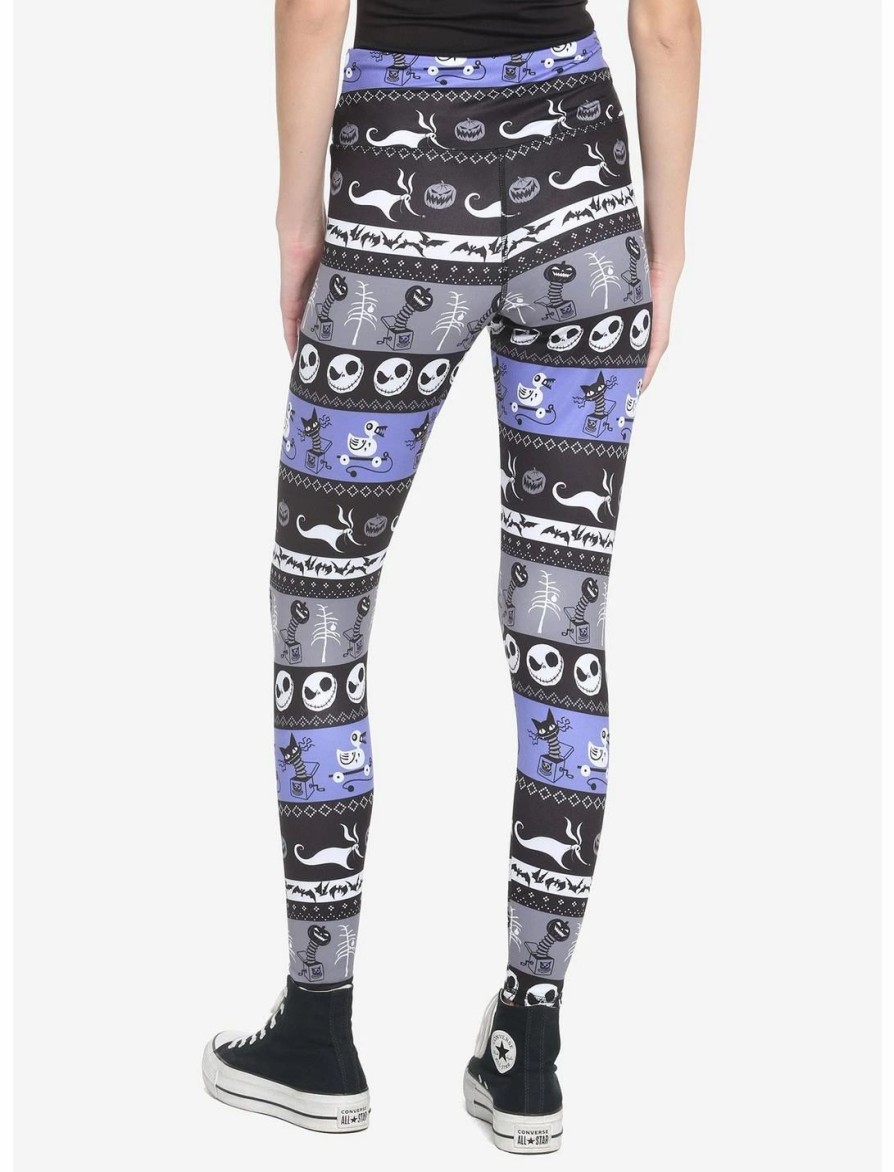 Bottoms * | Hunivers The Nightmare Before Christmas Fair Isle Leggings