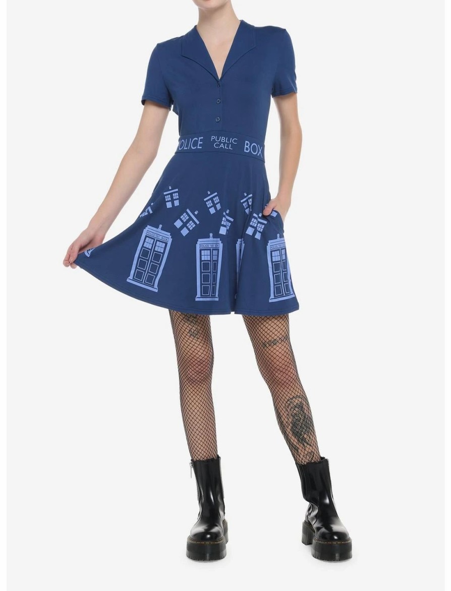 Dresses * | Hunivers Her Universe Doctor Who Tardis Retro Dress