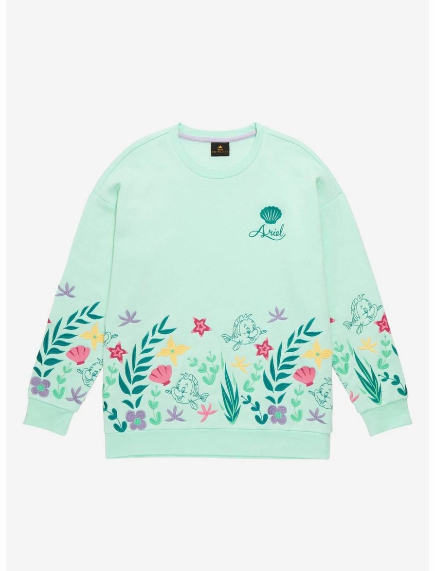 Hoodies And Sweatshirts * | Hunivers Disney The Little Mermaid Flounder Floral Sweatshirt