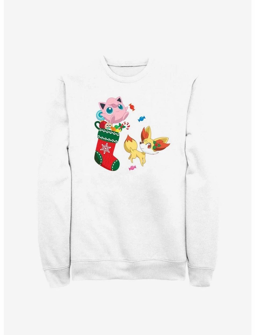 Sweaters And Cardigans * | Null Pokemon Jigglypuff And Fennekin Gift Stocking Sweatshirt