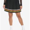 Bottoms * | Hunivers Candy Corn Stripe Pleated Skirt Plus Size