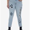 Bottoms * | Hunivers Disney Mickey Mouse Steamboat Willie Mom Jeans Plus Size