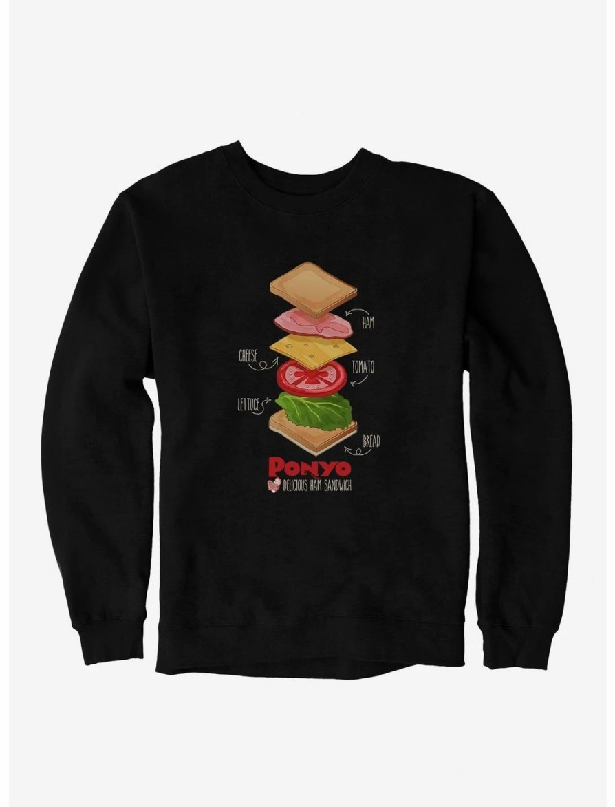 Sweaters And Cardigans * | Null Studio Ghibli Ponyo Deconstructed Ham Sandwich Sweatshirt