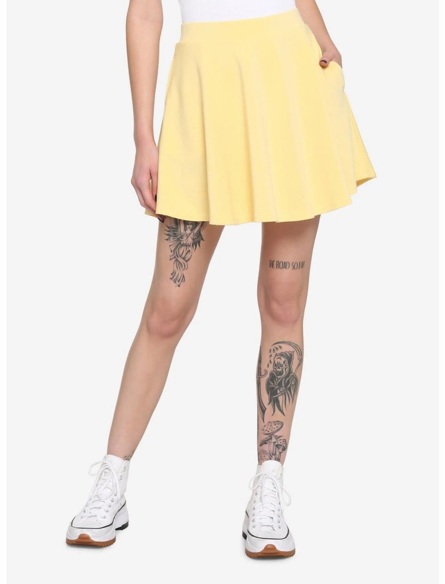 Bottoms * | Hunivers Light Yellow Skirt