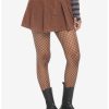 Bottoms * | Hunivers Brown Corduroy Pleated Mini Skirt