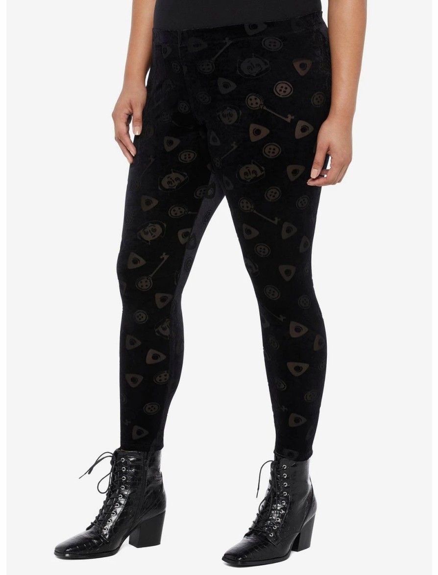 Bottoms * | Hunivers Coraline Velvet Mesh Icon Leggings Plus Size