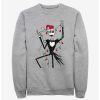 Sweaters And Cardigans * | Null Disney The Nightmare Before Christmas Santa Jack Christmas Lights Sweatshirt