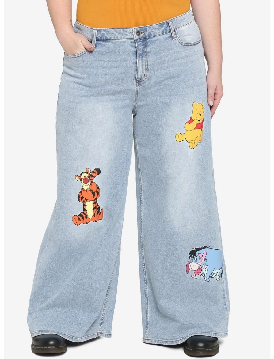 Bottoms * | Hunivers Disney Winnie The Pooh Characters Straight Leg Jeans Plus Size