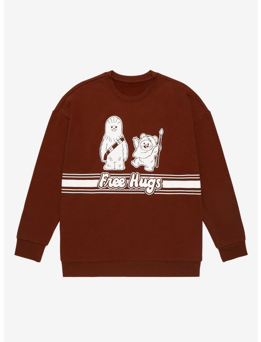 Sweaters And Cardigans * | Ourunvrs Our Universe Star Wars Chewbacca & Wicket Free Hugs Sweatshirt