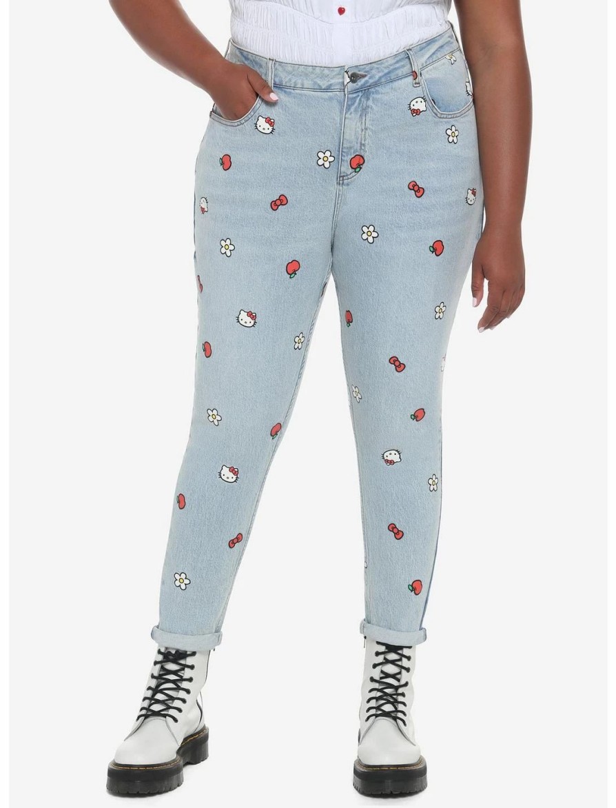 Bottoms * | Hunivers Hello Kitty Icons Mom Jeans Plus Size