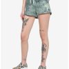 Bottoms * | Hunivers Her Universe Disney Tinker Bell Green Tie-Dye Soft Shorts