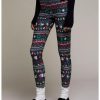 Bottoms * | Hunivers Her Universe Disney Holiday Mickey Mouse & Friends Fair Isle Leggings