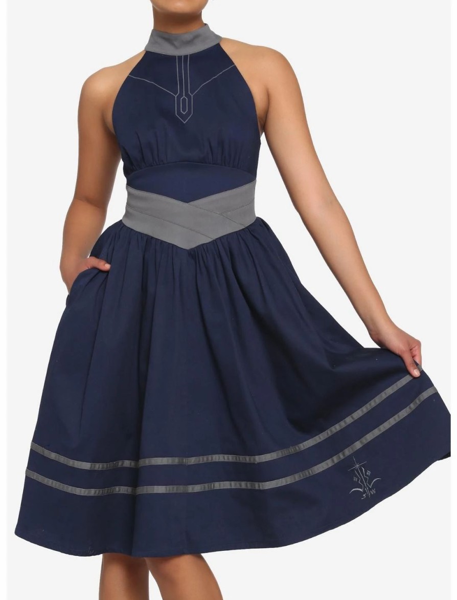 Dresses * | Hunivers Her Universe Star Wars Ahsoka Tano Halter Dress