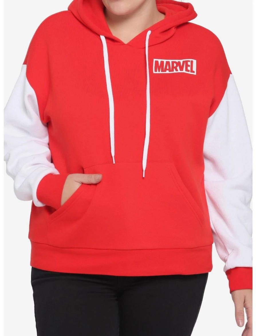 Hoodies And Sweatshirts * | Hunivers Her Universe Marvel Color-Block Hoodie Plus Size