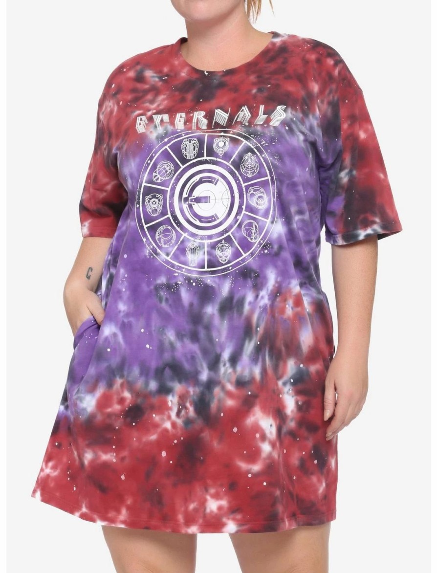 Dresses * | Hunivers Her Universe Marvel Eternals Cosmic Tie-Dye T-Shirt Dress Plus Size