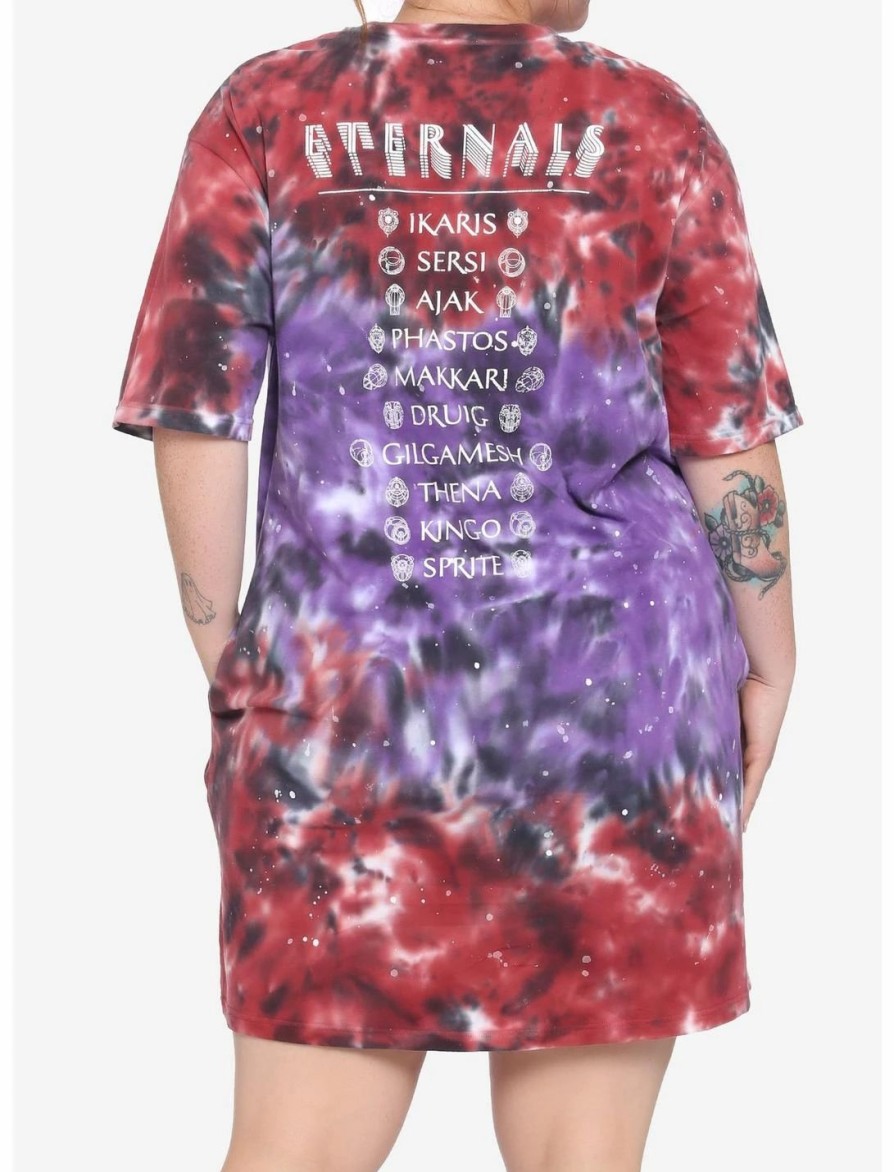 Dresses * | Hunivers Her Universe Marvel Eternals Cosmic Tie-Dye T-Shirt Dress Plus Size