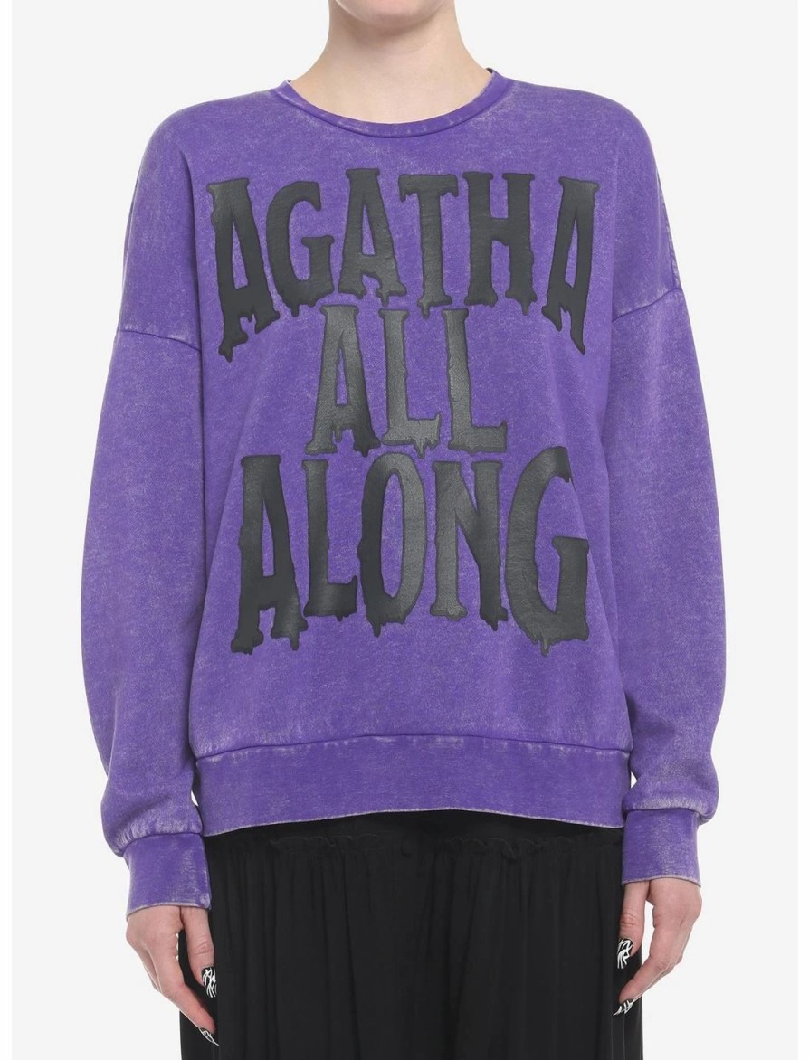 Hoodies And Sweatshirts * | Hunivers Her Universe Marvel Wandavision Agatha All Along Mineral Wash Sweatshirt