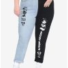 Bottoms * | Hunivers Disney Vintage Mickey Mouse & Minnie Mouse Split Mom Jeans Plus Size