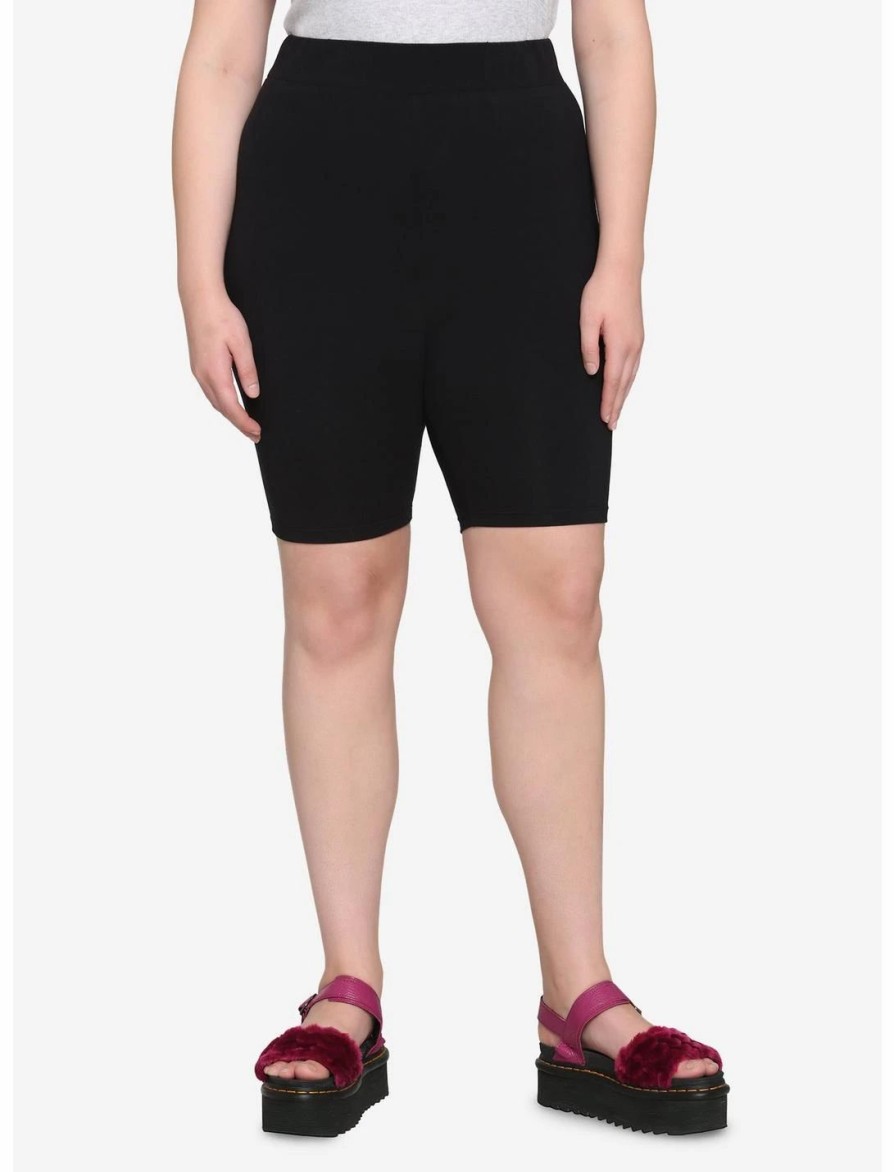 Bottoms * | Hunivers Black 10 Inch Inseam Bike Shorts Plus Size