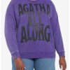 Hoodies And Sweatshirts * | Hunivers Her Universe Marvel Wandavision Agatha All Along Mineral Wash Sweatshirt Plus Size