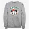 Sweaters And Cardigans * | Null Disney Mickey Mouse Snowflakes Santa Mickey Sweatshirt