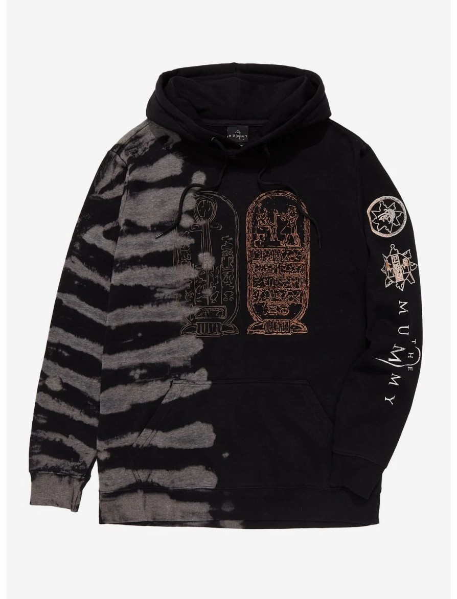 Sweaters And Cardigans * | Ourunvrs The Mummy Hieroglyphic Split Wash Hoodie