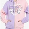 Hoodies And Sweatshirts * | Hunivers My Melody & Kuromi Pastel Split Hoodie