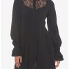 Dresses * | Hunivers Black Lace Collared Dress