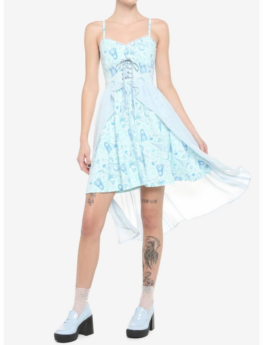 Dresses * | Hunivers Corpse Bride Emily Flowy Lace-Up Cami Dress