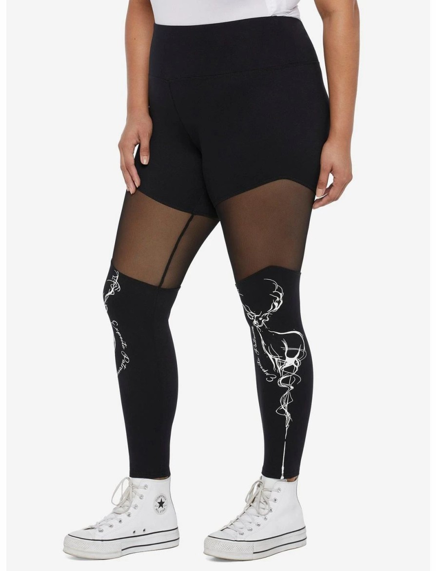 Bottoms * | Hunivers Harry Potter Patronus Spell Mesh Leggings Plus Size