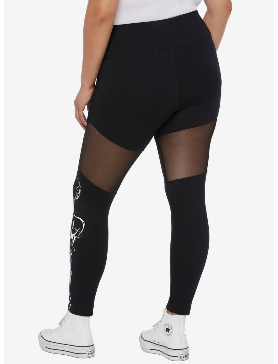 Bottoms * | Hunivers Harry Potter Patronus Spell Mesh Leggings Plus Size