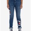 Bottoms * | Hunivers Her Universe Disney Mickey Mouse Dark Wash Mom Jeans