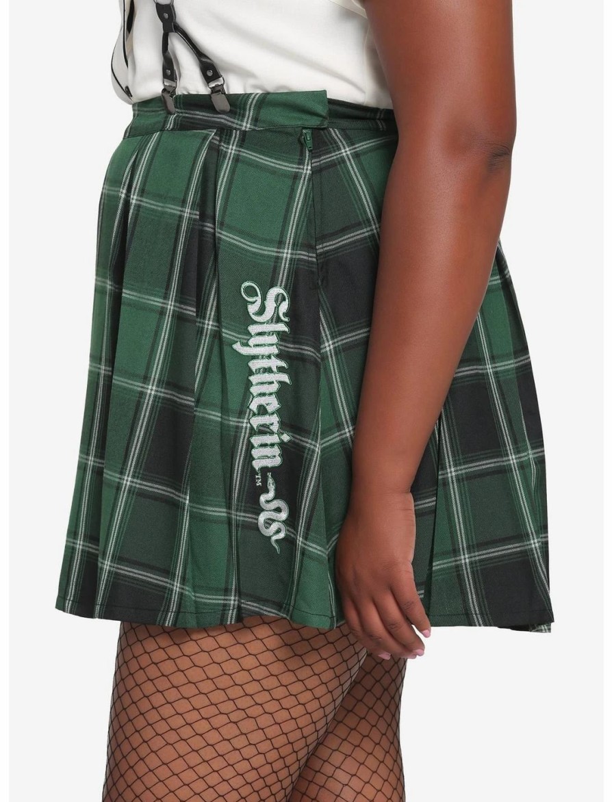 Bottoms * | Hunivers Harry Potter Slytherin Pleated Suspender Skirt Plus Size