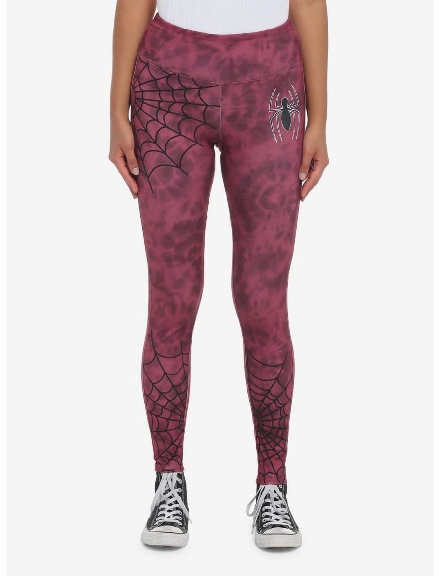 Bottoms * | Hunivers Her Universe Marvel Spider-Man Logo Tie-Dye Leggings