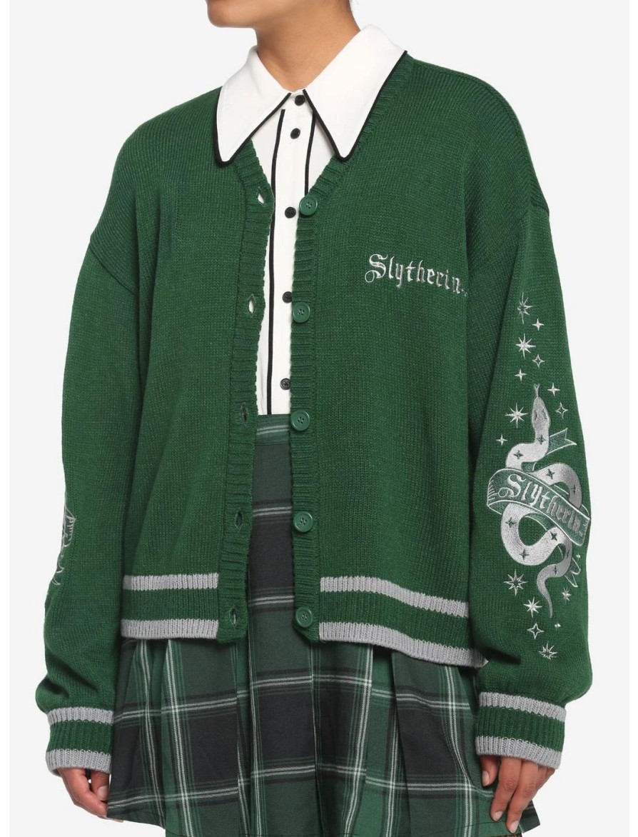 Sweaters And Cardigans * | Hunivers Harry Potter Slytherin Skimmer Cardigan