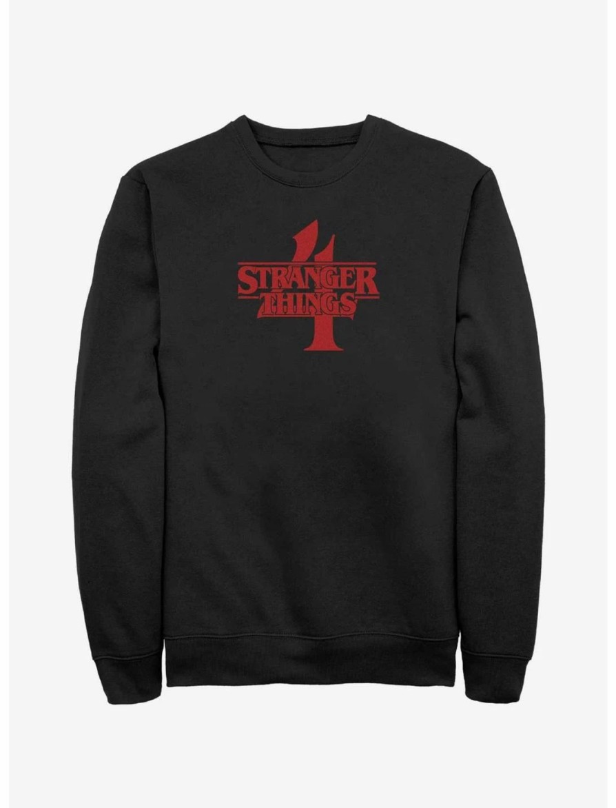 Sweaters And Cardigans * | Null Stranger Things 4 Red Logo Sweatshirt