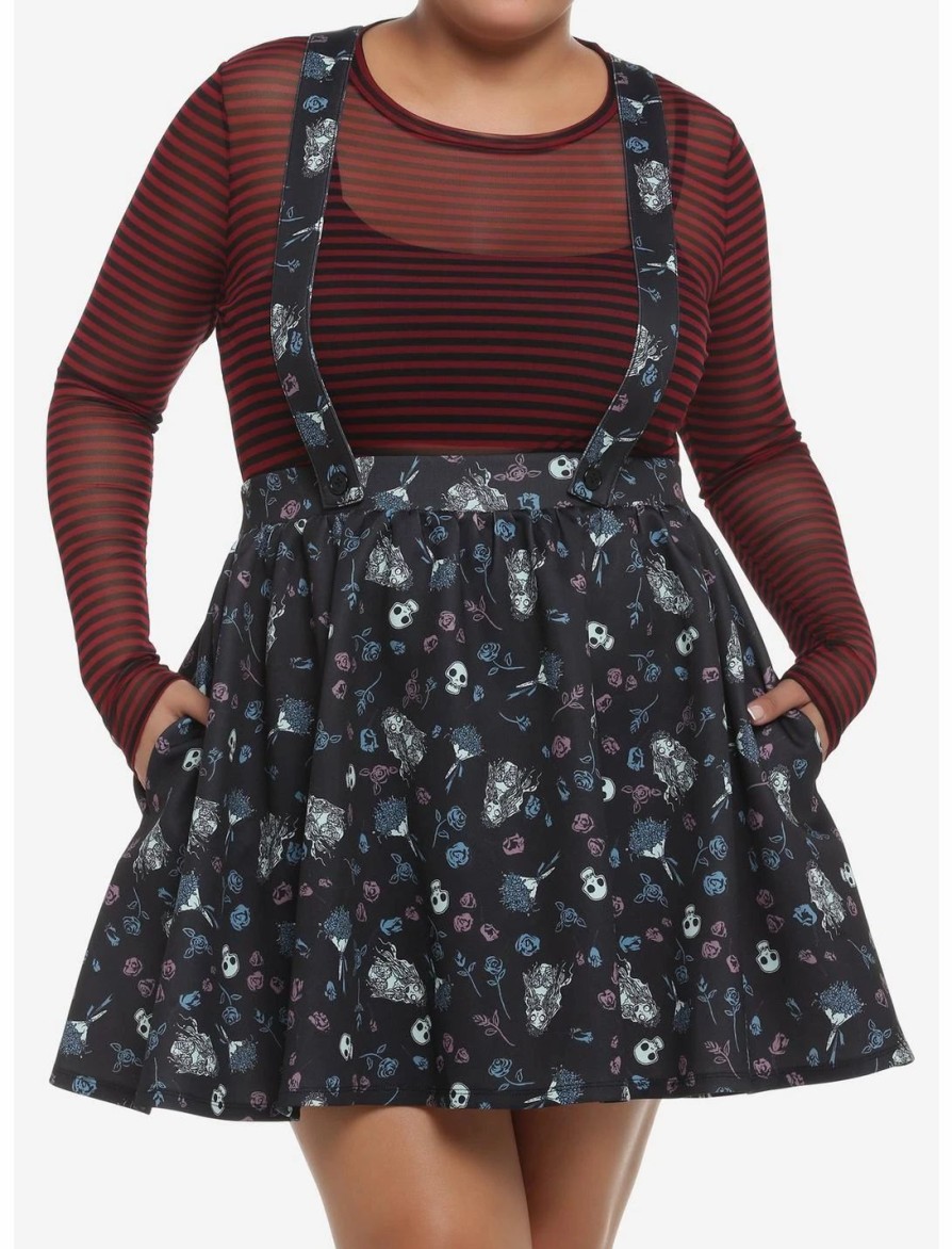 Bottoms * | Hunivers Corpse Bride Icon Suspender Skirt Plus Size