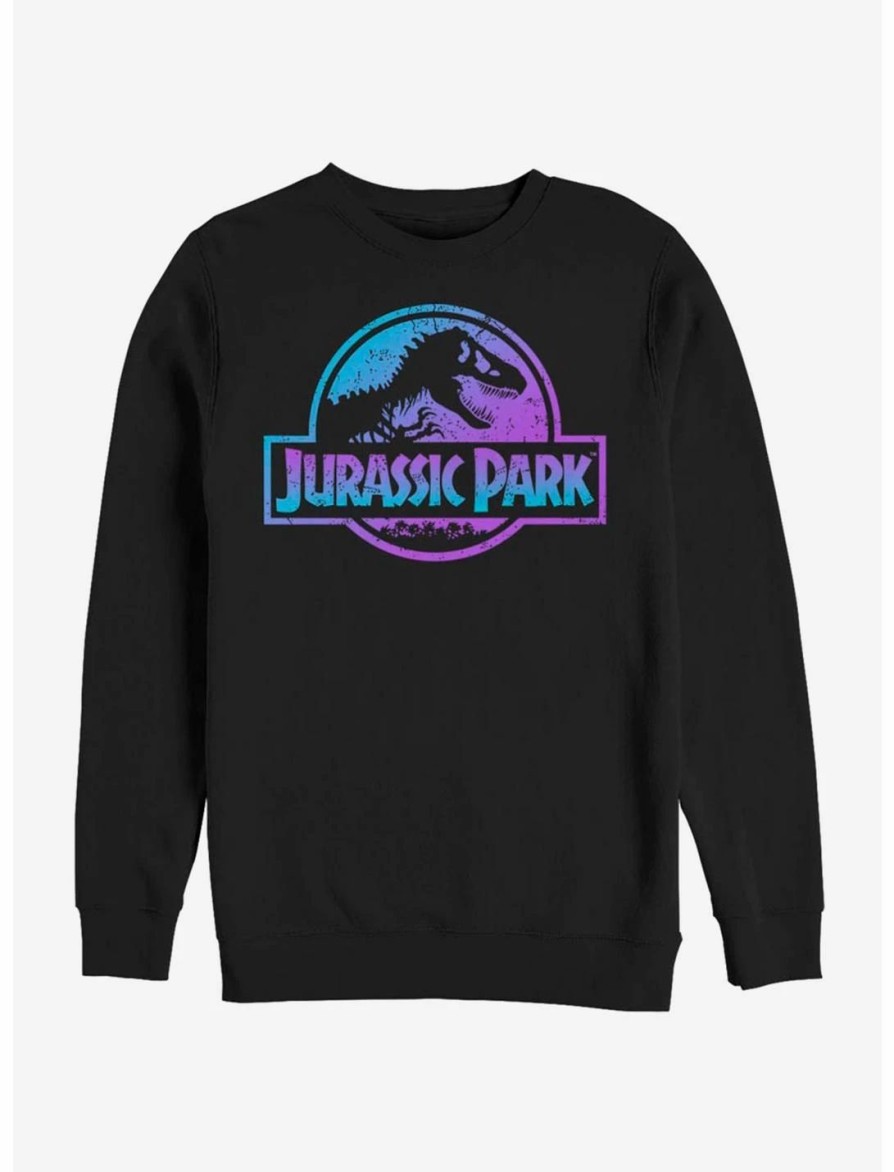 Sweaters And Cardigans * | Null Jurassic Park Neon Logo Sweatshirt