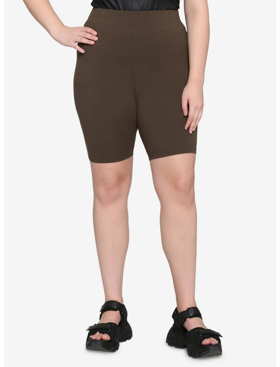 Bottoms * | Hunivers Olive 10 Inch Inseam Bike Shorts Plus Size