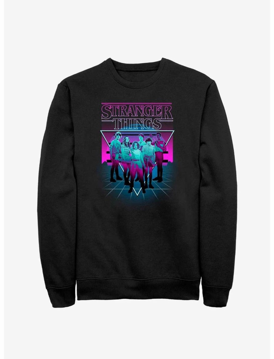 Sweaters And Cardigans * | Null Stranger Things Neon Color Group Sweatshirt