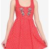 Dresses * | Hunivers Her Universe Disney Minnie Mouse Polka Dots Babydoll Dress