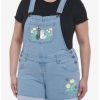 Bottoms * | Hunivers Her Universe Studio Ghibli Kiki'S Delivery Service Jiji & Lily Flower Shortalls Plus Size