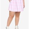 Bottoms * | Hunivers Pink Plaid Skirt Plus Size