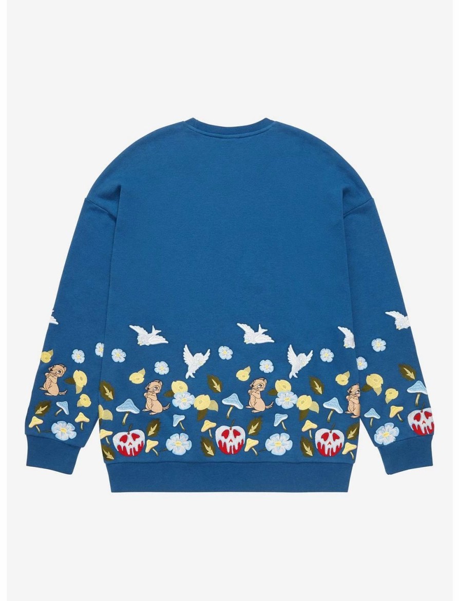 Hoodies And Sweatshirts * | Hunivers Disney Princess Snow White Embroidered Floral Sweatshirt